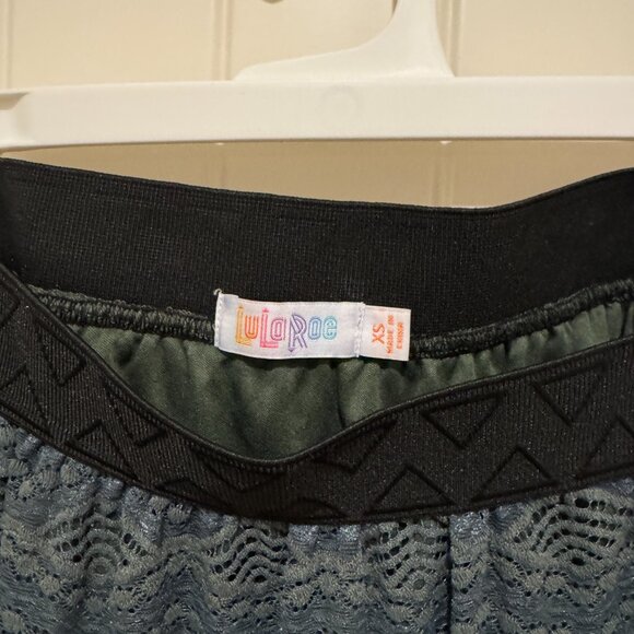 Lularoe Army Green Textured Women's Skirt - Size XS - Picture 2 of 6